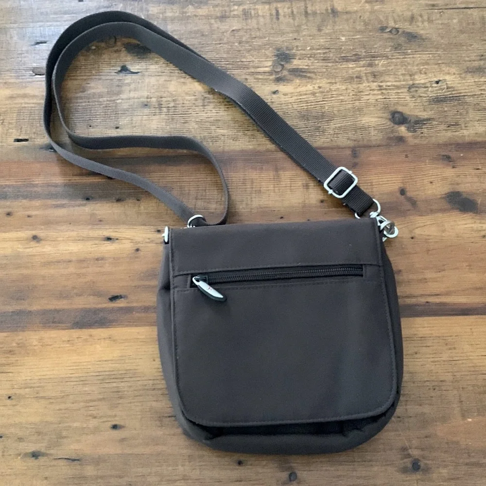 Travelon Anti Theft Mini Brown Crossbody Bag Travel Nylon